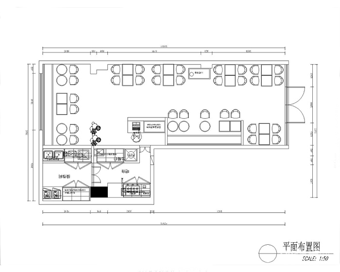 韩式雪水甜品店平面图