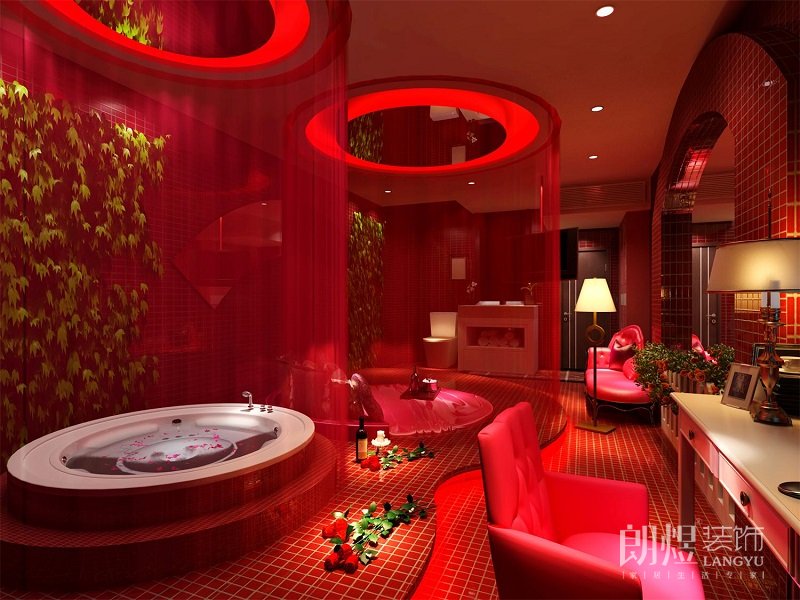 红色玫瑰主题宾馆装修设计效果图