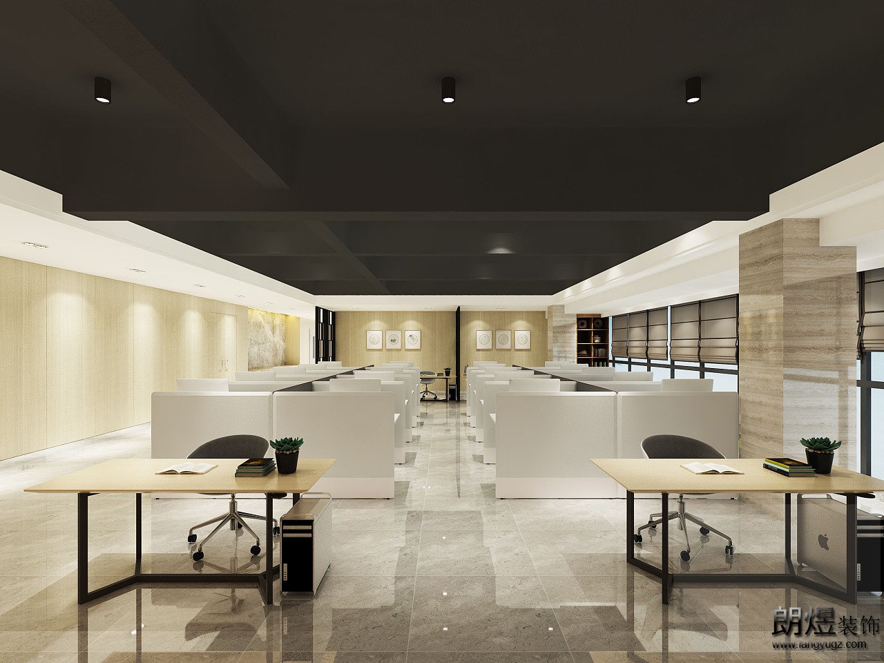 新中式成都办公室装修之办公区主体色彩