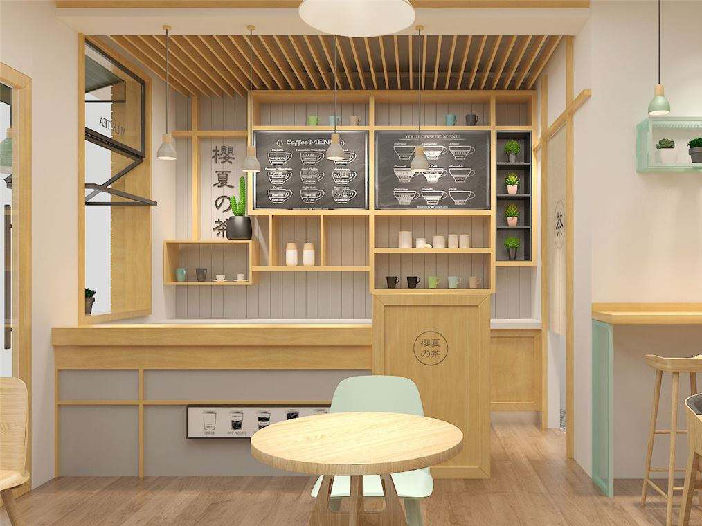 日式风格奶茶店装修效果图